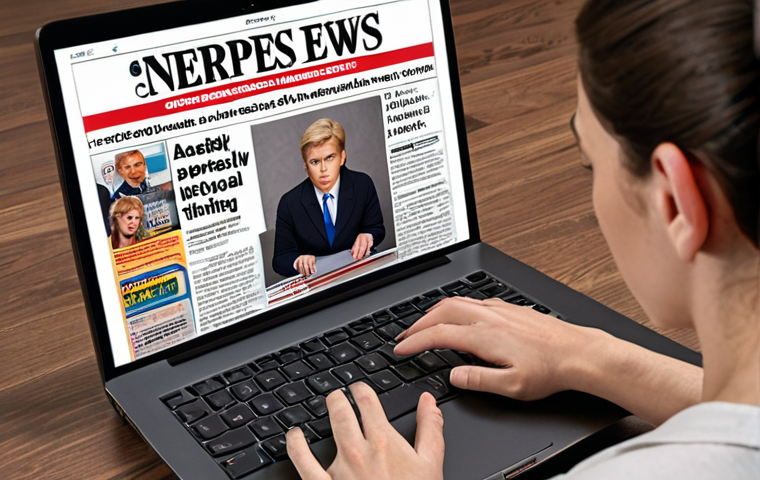 **A person looking skeptically at a news article on a laptop, surrounded by fact-checking websites. The image should convey the importance of verifying online information and avoiding fake news. Focus on the digital era and critical thinking. Snopes logo visible.**