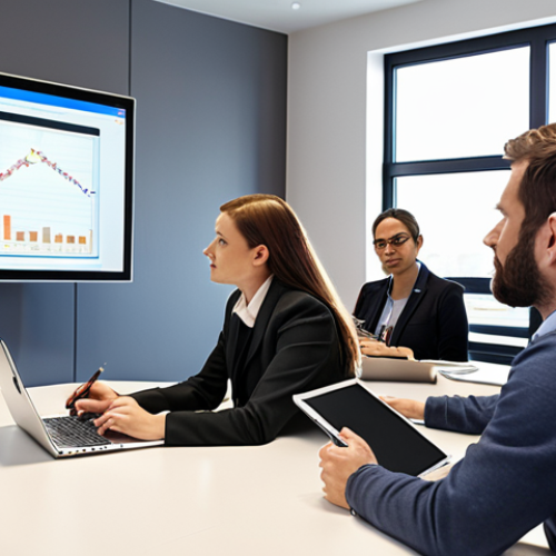 Home 5 **
A productive meeting with a clear agenda displayed on a screen. Participants are actively listening and engaged, taking notes. Laptops are closed and put away. There's a sense of collaboration and focus. Style: clean, modern, corporate.