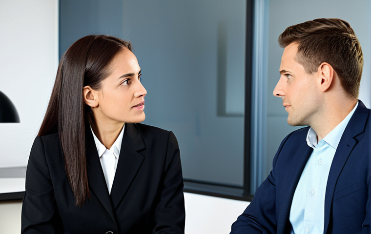 Active Listening at Work**
"A professional businesswoman in a modern office setting, actively listening to a colleague. She is wearing a modest business suit and maintaining eye contact. The colleague is animatedly explaining something. The scene should convey understanding and engagement. fully clothed, appropriate attire, safe for work, perfect anatomy, natural proportions, professional, family-friendly."
**