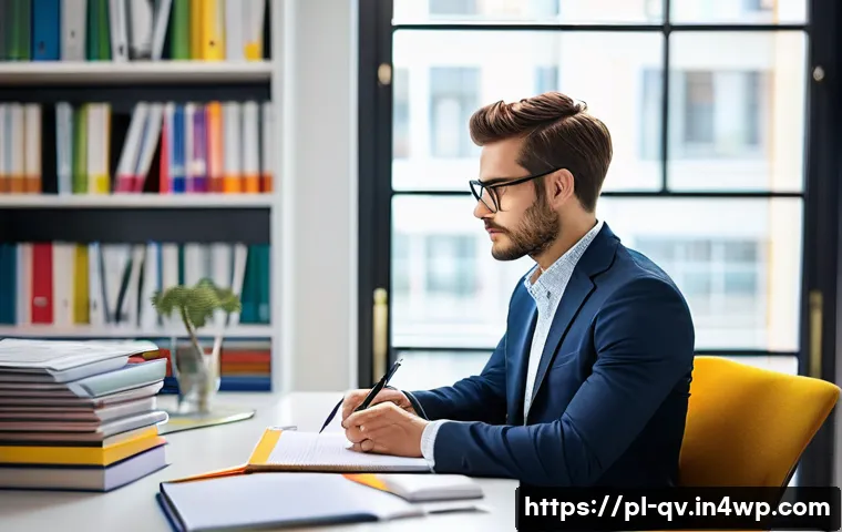 생산적인 의견 제시를 위한 연습 방법 - **Prompt:** A young professional, 20s-30s, male or female, sits at a modern, organized desk in a bri...
