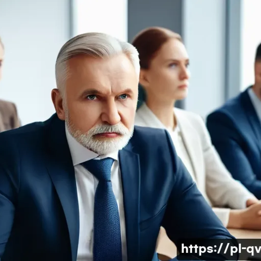 이해관계를 고려한 토론 기술 - A professional office setting showing a diverse group of Polish businesspeople engaged in an active ...