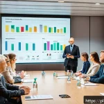 Home 19 연구 기반의 토론 의견 제시법 - A professional conference room scene showing a diverse group of Polish professionals engaged in a de...