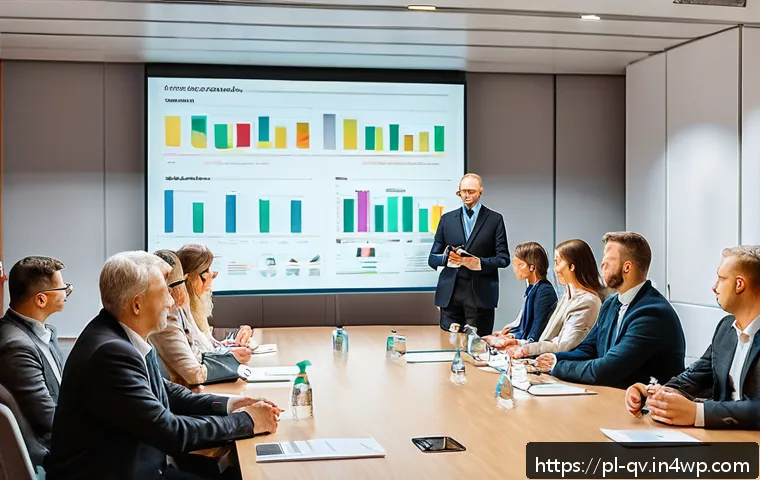 연구 기반의 토론 의견 제시법 - A professional conference room scene showing a diverse group of Polish professionals engaged in a de...